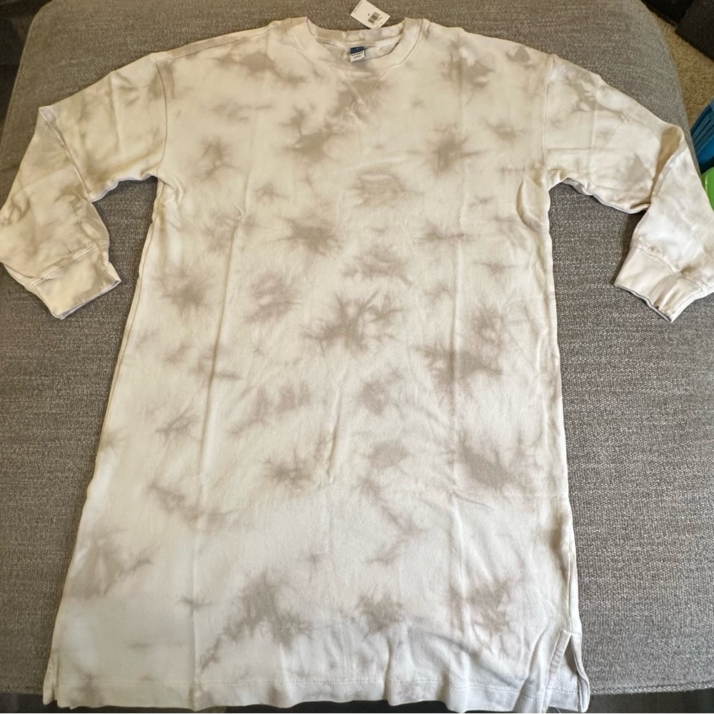 New Women’s Old Navy Sweater Dress Tan Tie-Dye Size Medium